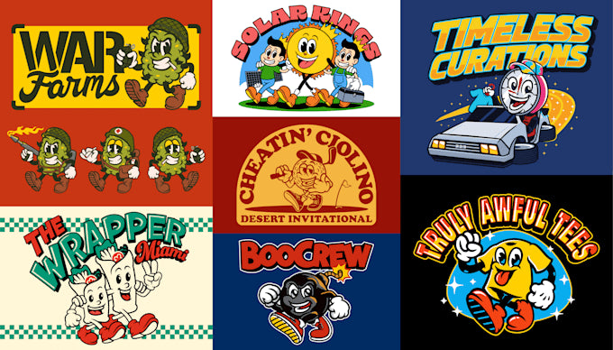 Professional Retro-Inspired Cartoon Mascot Logo with Vintage Charm